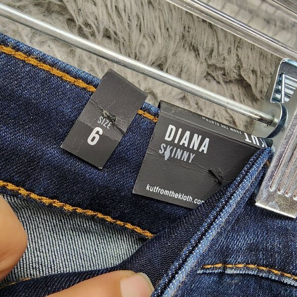 Kut From The Kloth Jeans Womens 6 Diana Dark Wash Stretch Mid Rise Skinny *NWT* - Picture 5 of 16